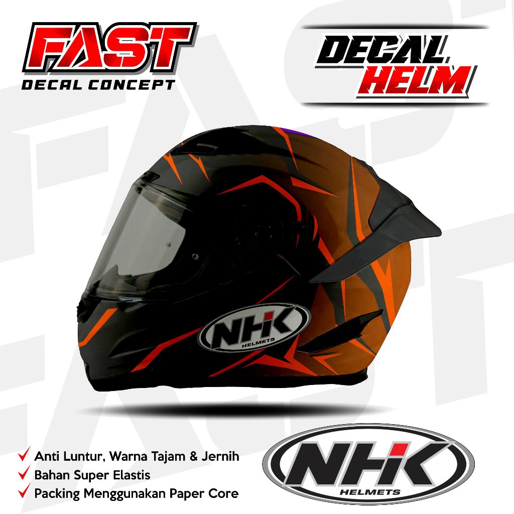 TERBARU Decal stiker helm NHK RX9 Fullface  Motif Abstrak Racing Livery Helm NHK RX9 Design Sticker 