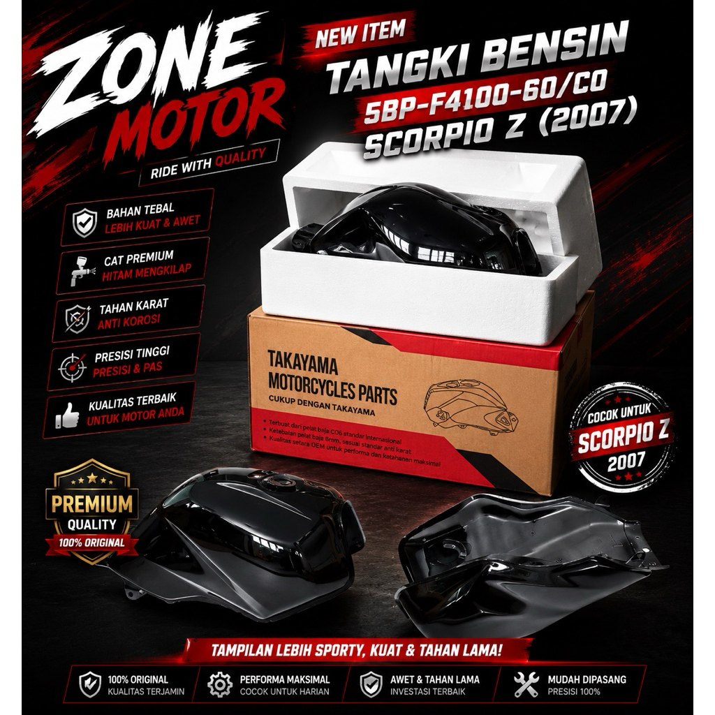 Takayama TANGKI BENSIN tipe motor SCORPIO Z (2007)