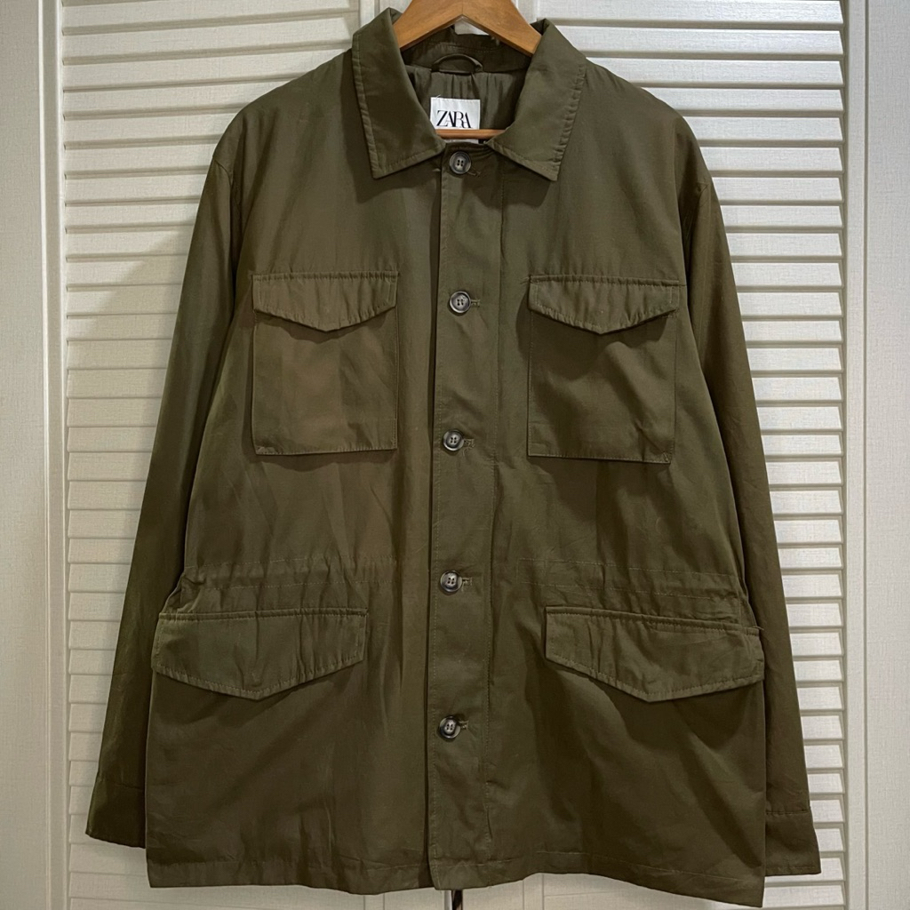 Zara Man - Sateen M-51 not M-65 Field / Utility Pocket Jacket - Khaki - Size XL
