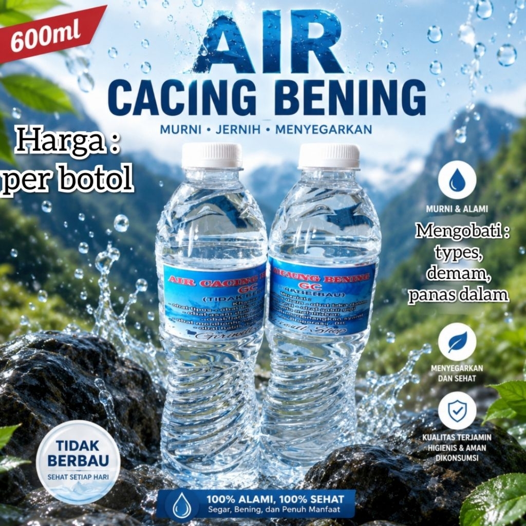 Air Cacing Bening 600ml obat tipes typus demam tinggi nafsu makan ASLI Condong Tasikmalaya 100% tida