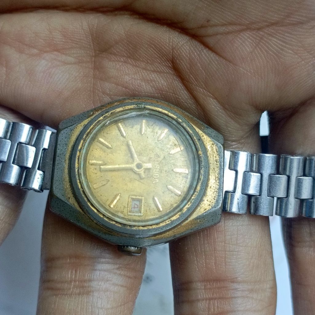 jam tangan garuda manual winding wanita bekas mati bahan
