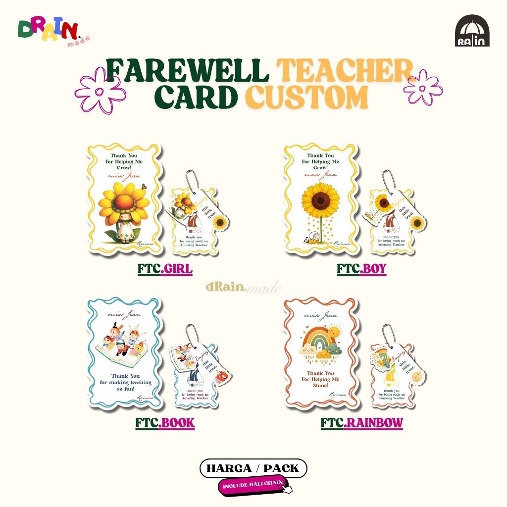 [HARGA / PACK] FAREWELL TEACHER CARD | TEACHER CARD | THANK CARD | KARTU UCAPAN GURU | TEACHER DAY |