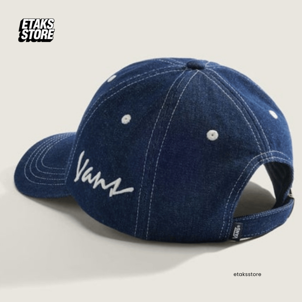 Topi Vans Classic Script Curved Bill Jockey Hat Dark Denim" | Snapback Hat Cap Trucker | Navya GMG |