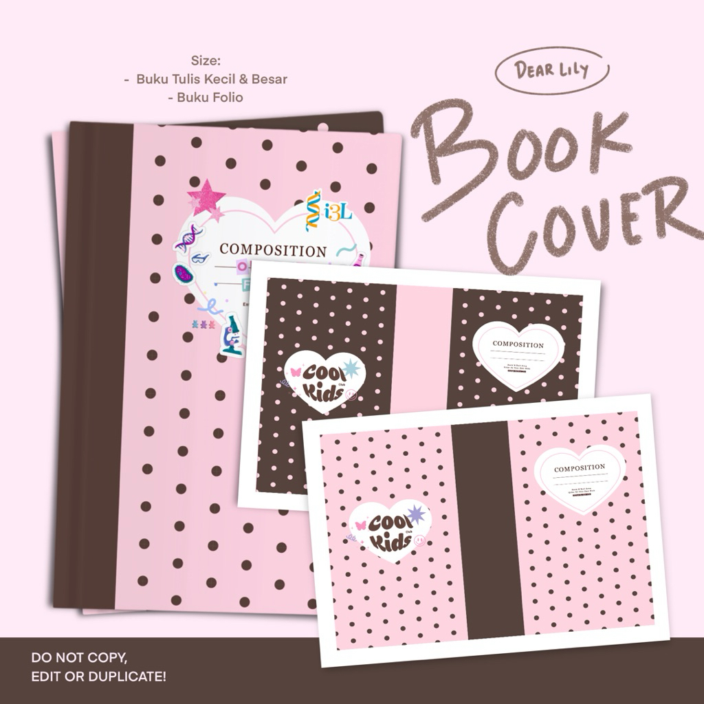 Dear Lily - Sampul Buku Sekolah Polkadot Estetik Ukuran Sidu Campuss Big boss A5 B5 Buku Tulis Kecil