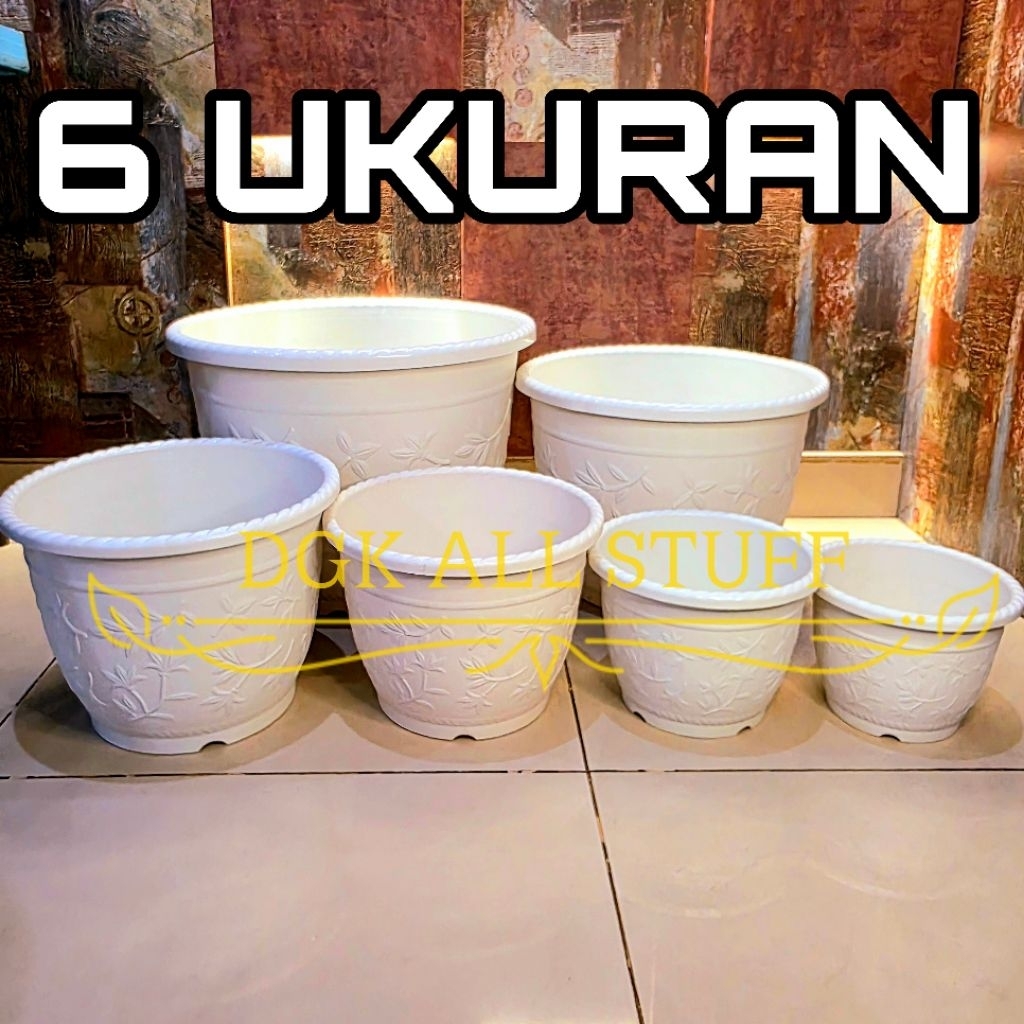 Pot Bunga Tanaman Bermotif Motif Corak Timbul Bulat Kecil Sedang Besar Jumbo Murah Grosir Plastik Uk