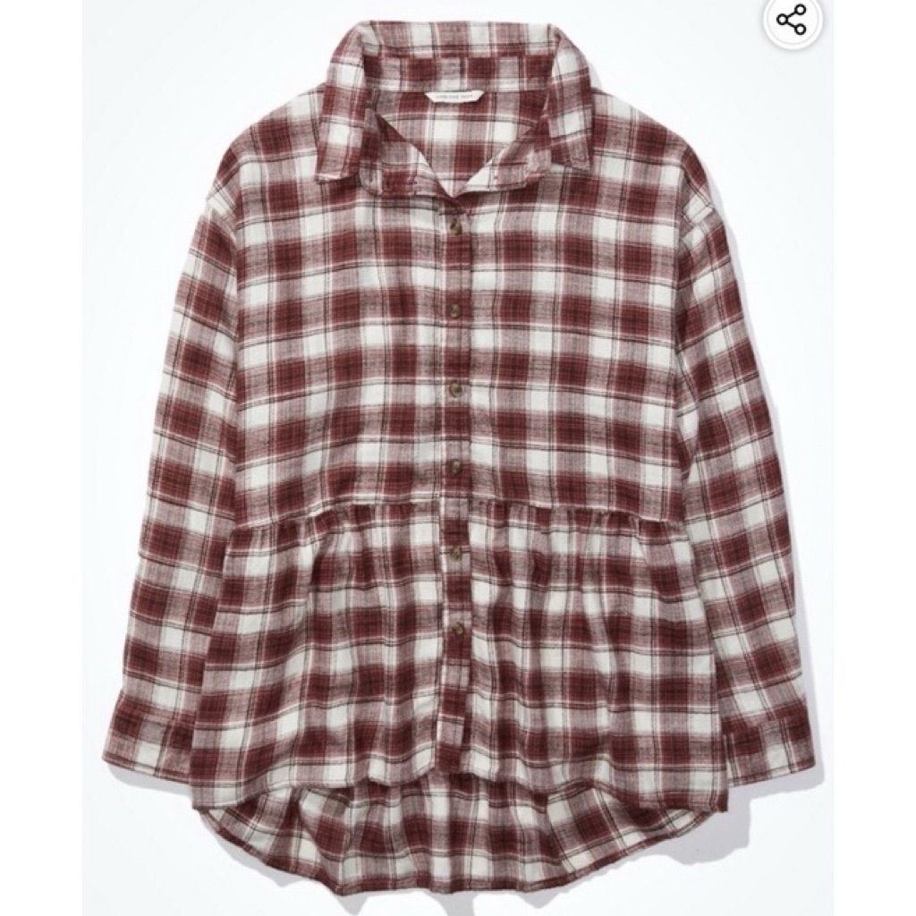 PRELOVED American Eagle Flannel Babydoll Shirt