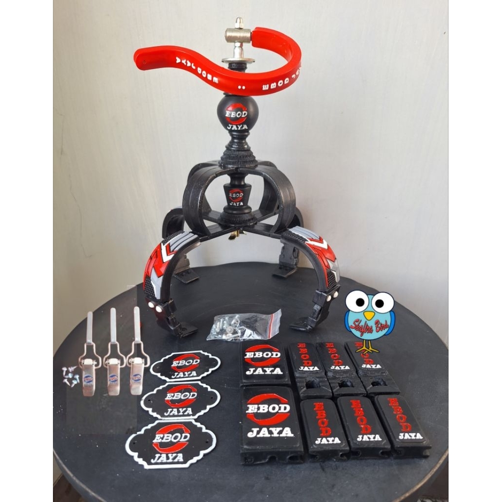 Ebod Jaya Fullset Variasi / Asesoris  1 set  emblem / logo/ merk ebod jaya, klem tebok ebod jaya, ma