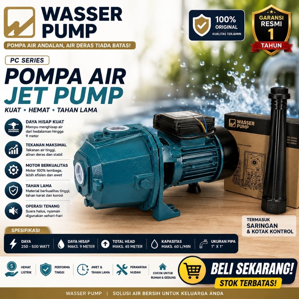 Wasser Pump PC-280 EA Jet pump untuk sumur dalam