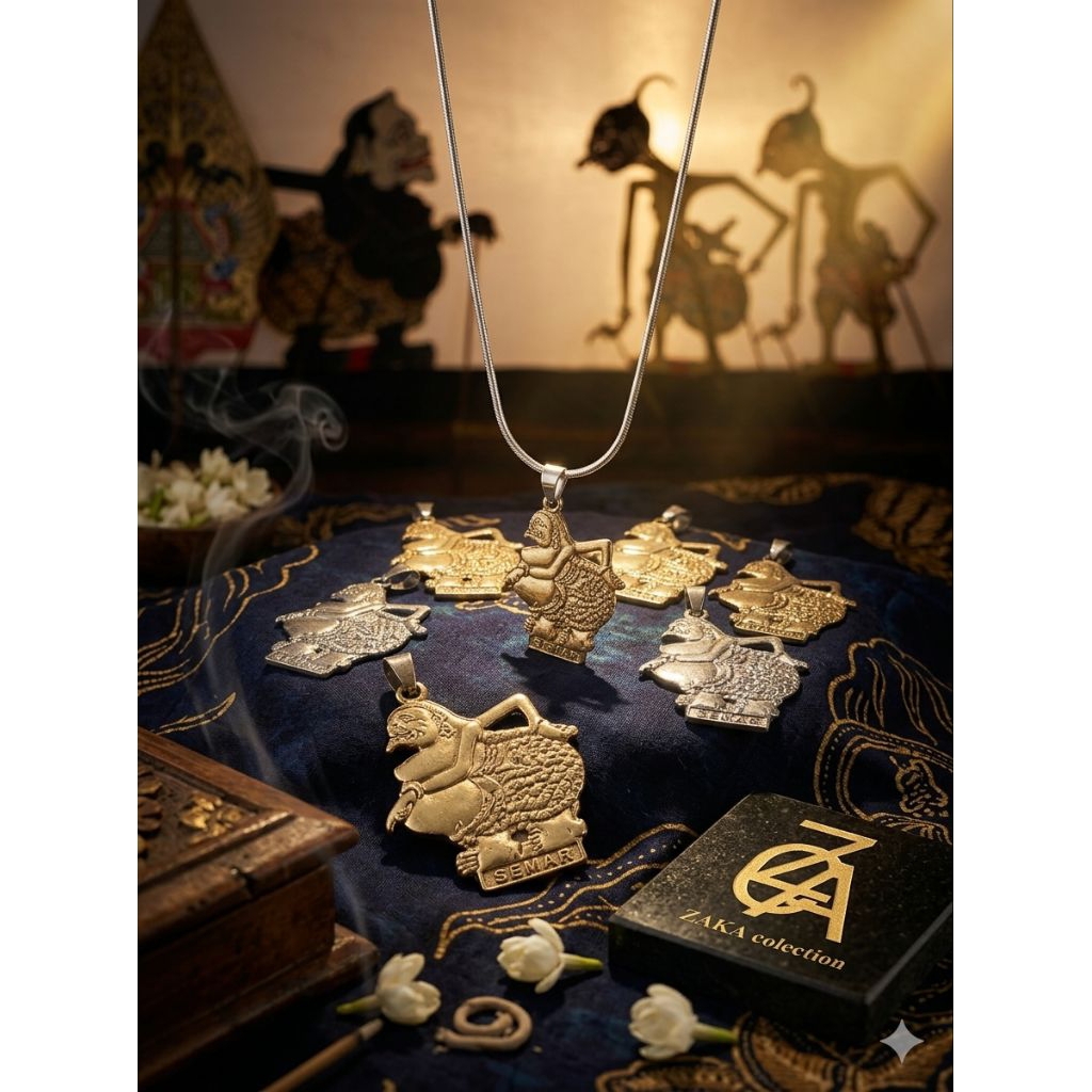 Liontin Kalung Wayang Semar Mesem Premium - Bandul Etnik