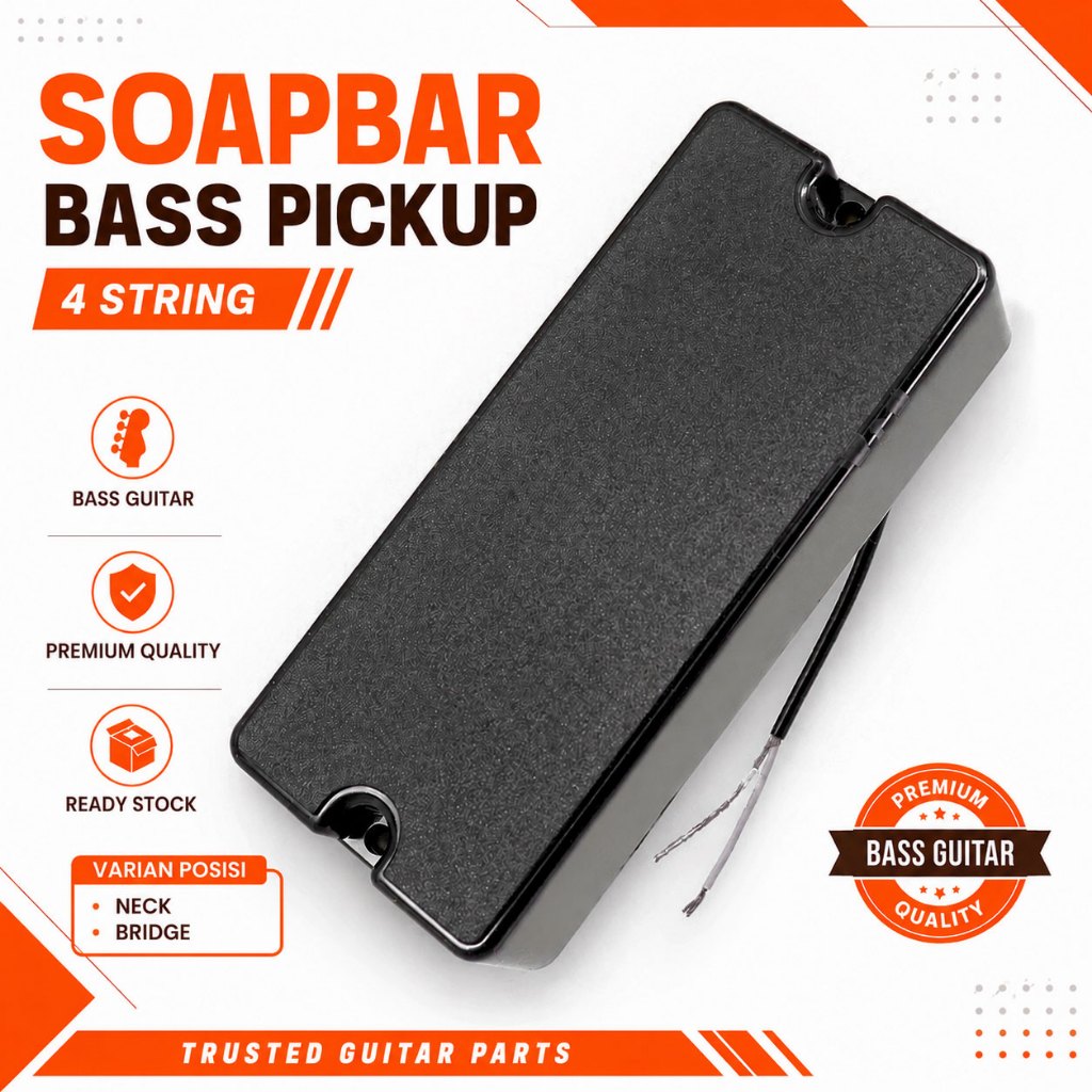 Pickup Bass Soapbar 4 String Bass Pickup Black