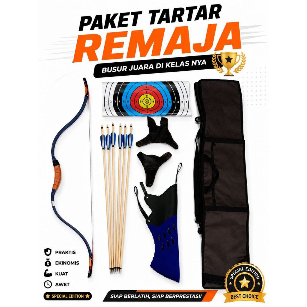 PAKET HEMAT BUSUR FIBER EFG BENDING TARTAR ANAK / REMAJA ( BBTR ) HORSEBOW || PANAHAN - SUNNAH || OL