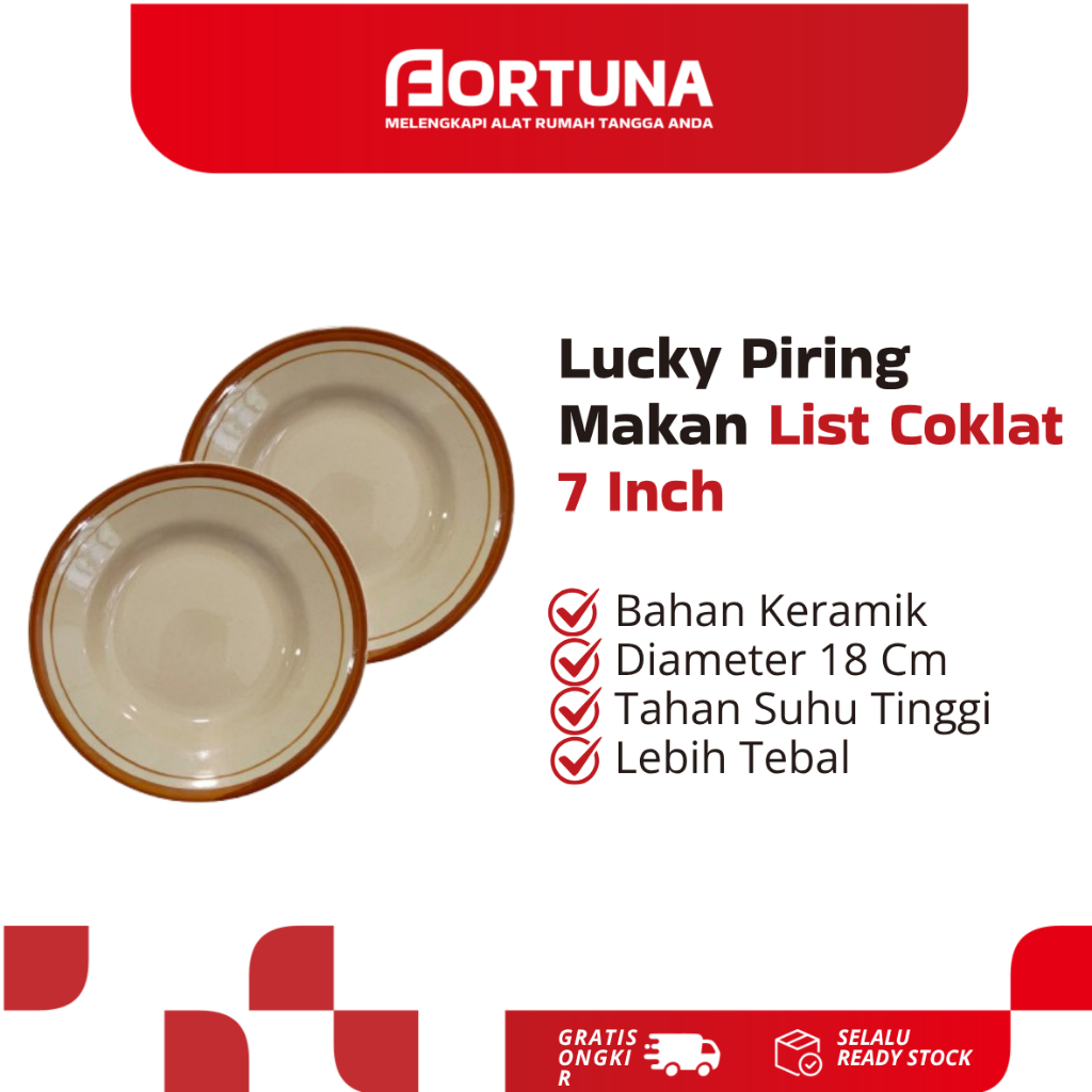 Lucky Piring Makan List Coklat 7 Inch