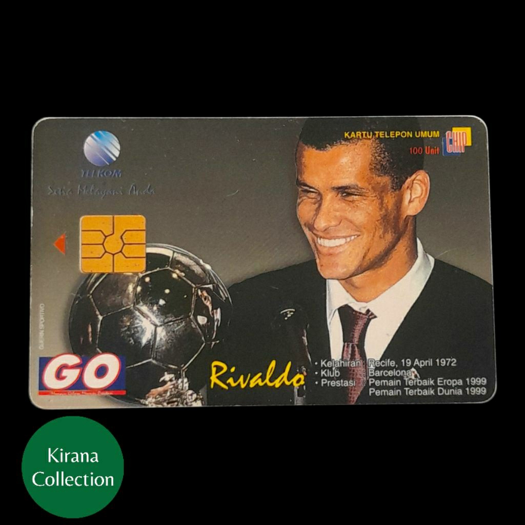 T538 KOLEKSI KARTU TELEPON LAMA INDONESIA CHIP IKLAN TABLOID GO RIVALDO USED