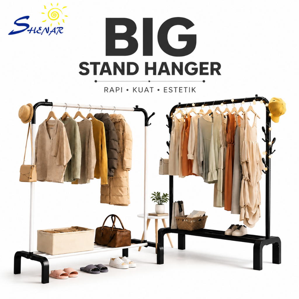 SHENARSUMUTACEH BIG STAND HANGER / GANTUNGAN BAJU,TOPI,TAS / HANGER BESAR SERBAGUNA BAGUS