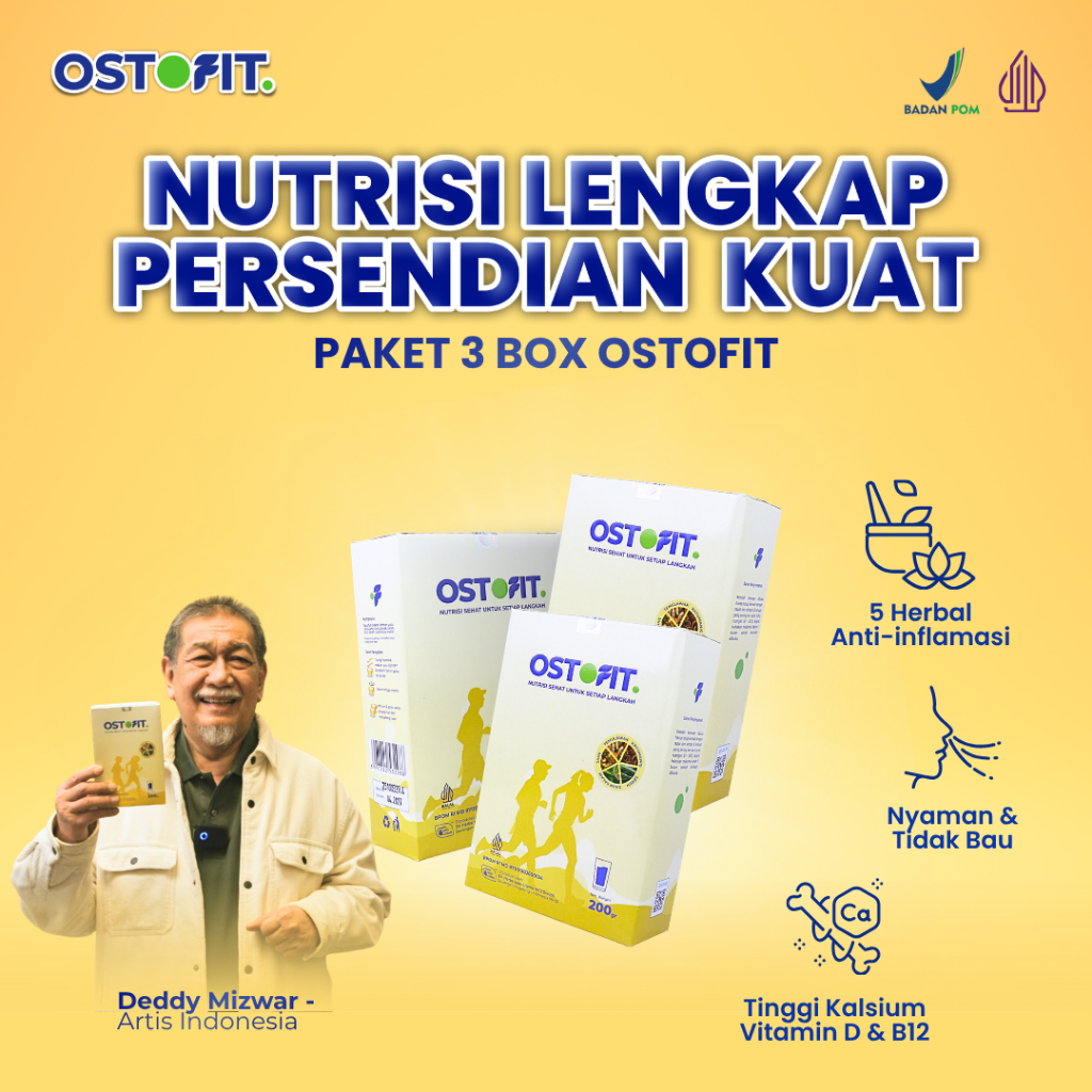 OSTOFIT ORIGINAL PAKET 3 BOX - Susu Kesehatan Tulang & Sendi Herbal 200gr Halal BPOM
