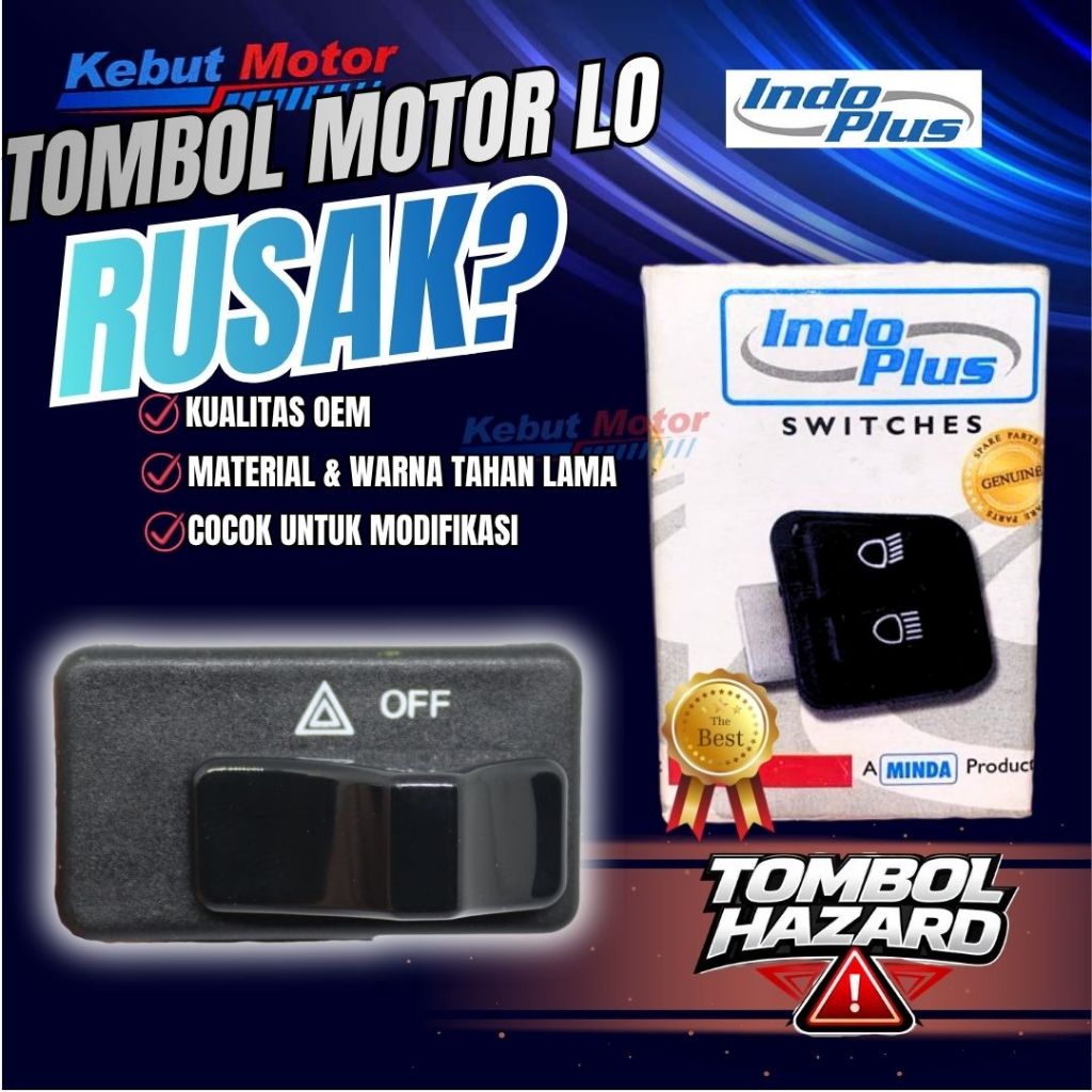 INDOPLUS [MINDA] TOMBOL HAZARD YAMAHA FREEGO