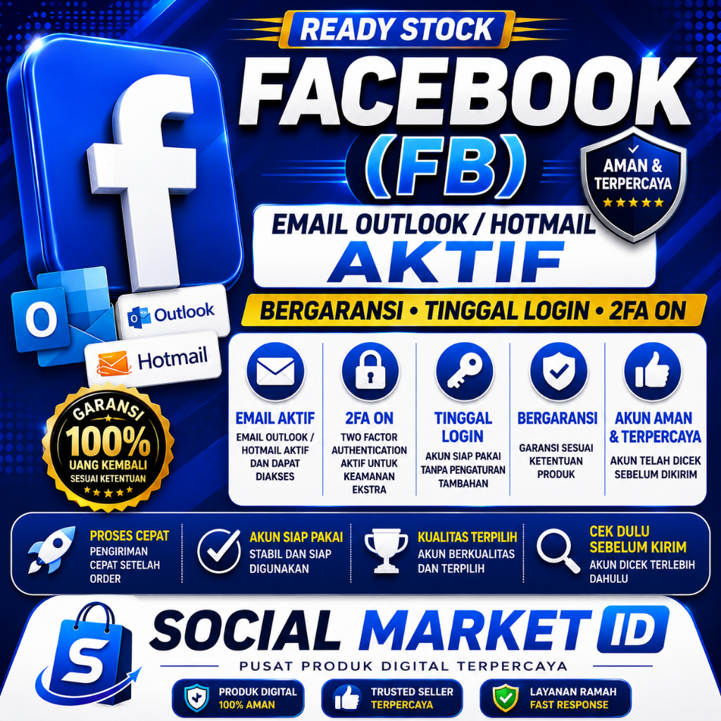 FACEBOOK (FB) EMAIL AKTIF | OUTLOOK/HOTMAIL AKTIF | SIAP LOGIN | 2FA ON | GARANSI