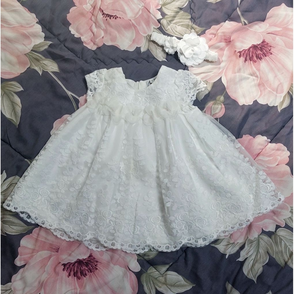 pl dress putih bayi untuk acara aqiqah prelove gaun baby newborn