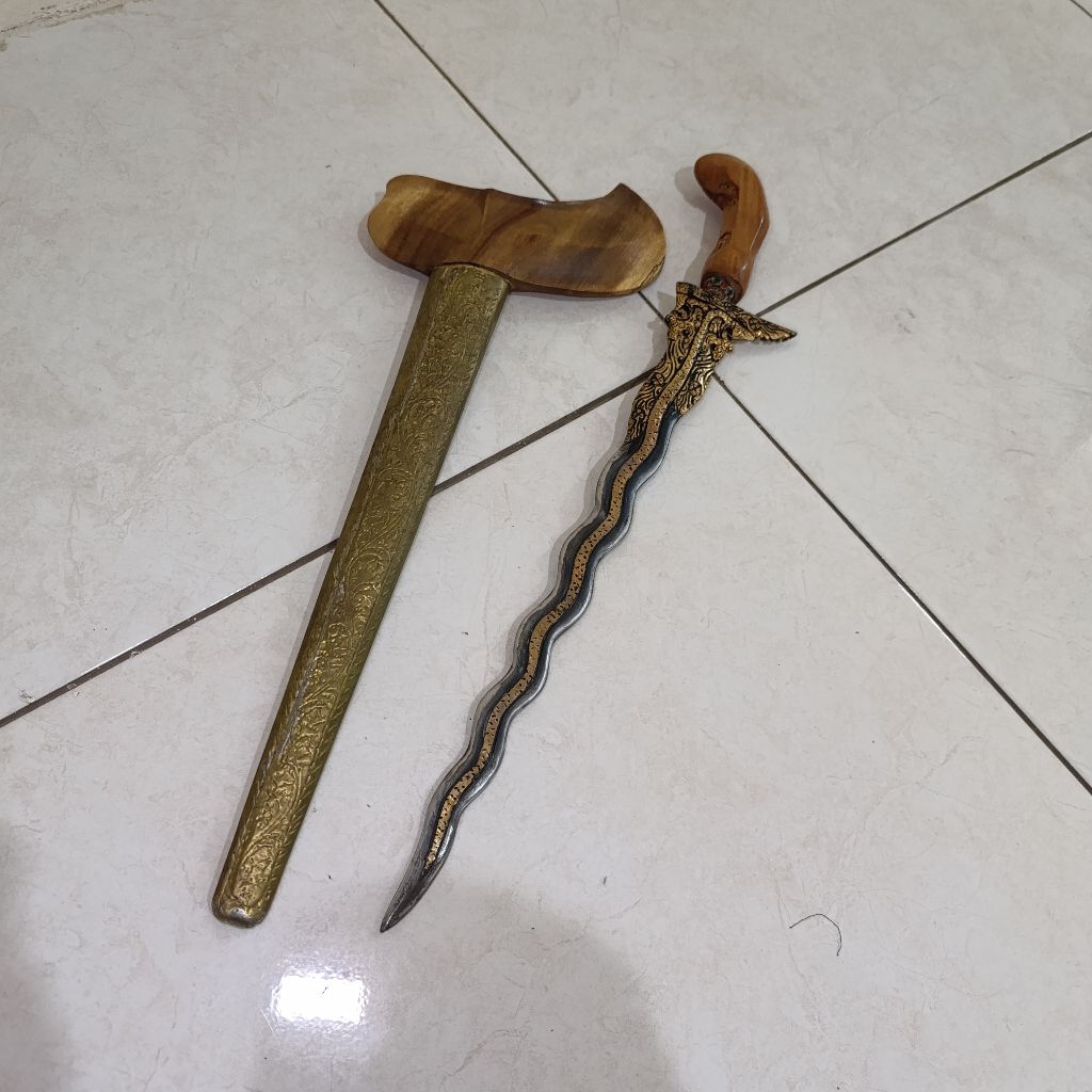 Keris Nogo Sosro Kamardikan Kombinasi Asli Kuningan Kualitas Bagus