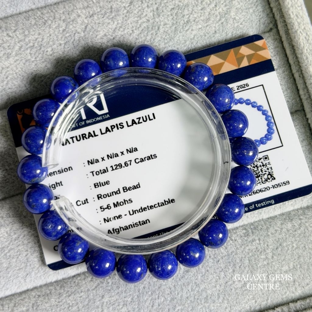 Gelang Batu Akik Natural Lapiz Lazuli Origin Afghanistan Dengan Sertifikat