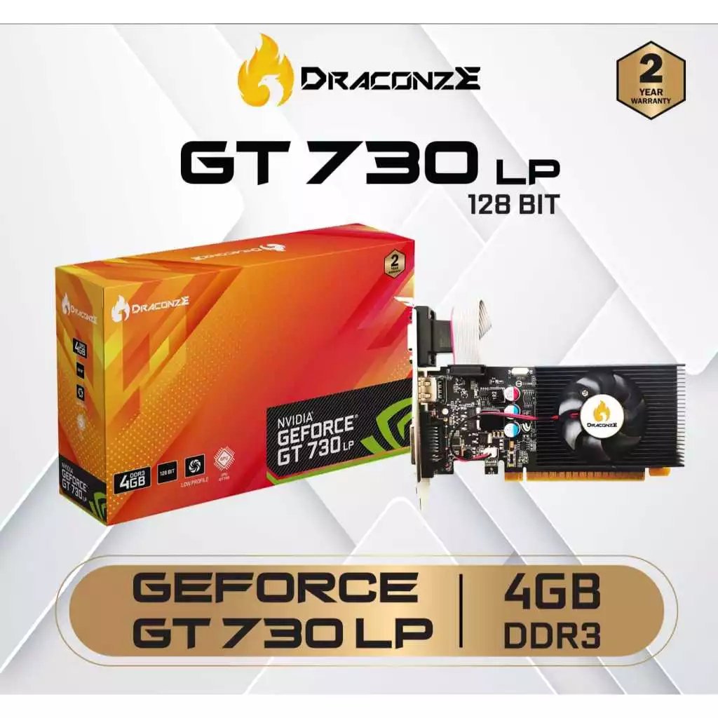VGA CARD / VGA NVIDIA GT730 / VGA GT730 / VGA DRACONZE GT730 LP 4GB DDR3 128BIT / VGA CARD MURAH / V