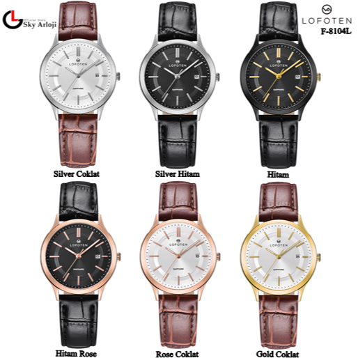 LOFOTEN 8104 Jam Tangan Wanita Analog Sapphire Glass-Leather