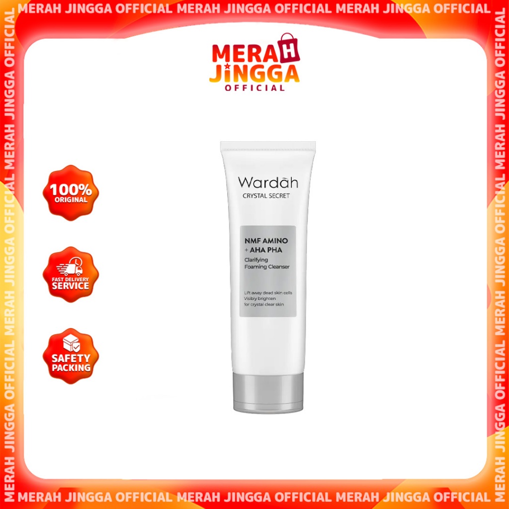 WARDAH Crystal Secret NMF Amino + AHA PHA Clarifying Foaming Cleanser 100 mL | Merah Jingga Official