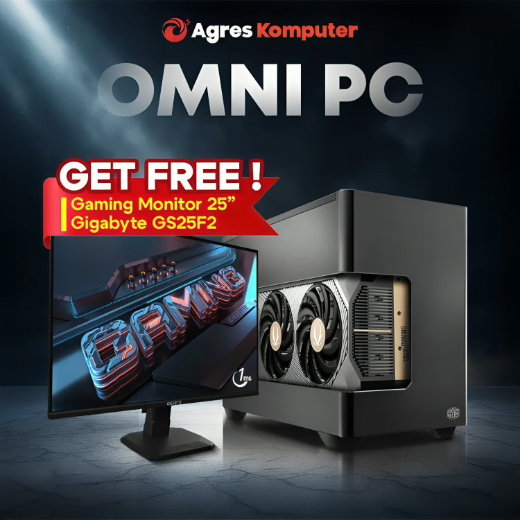 [FREE MONITOR] AGRES OMNI PC RYZEN 5 7500F RTX 5070 12G/ 16GB 1TB WIFI+BT RAKITAN MINI GAMING PC ITX