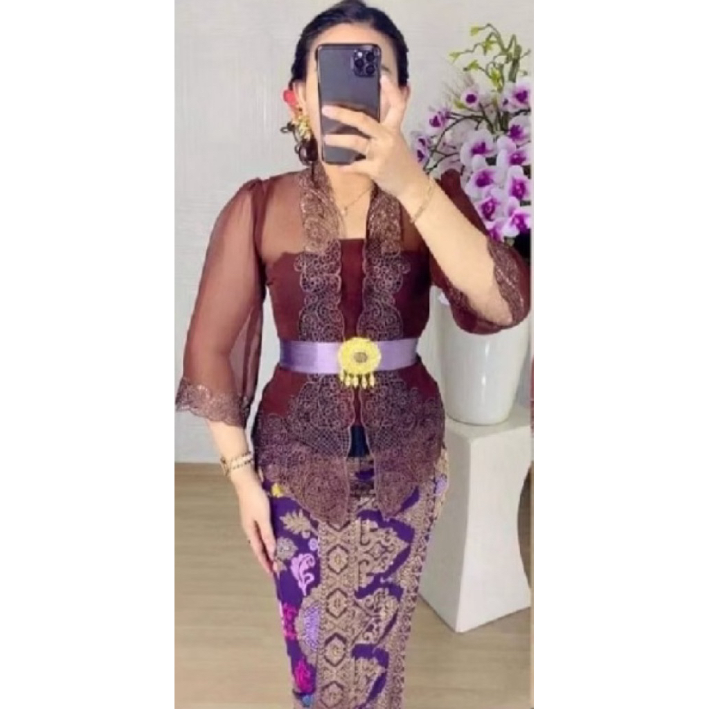 KEBAYA JADI BORDIR MOTIF BUNGA SEPATU || KEBAYA BALI || KEBAYA WISUDA || KEBAYA ADAT BALI MURAH