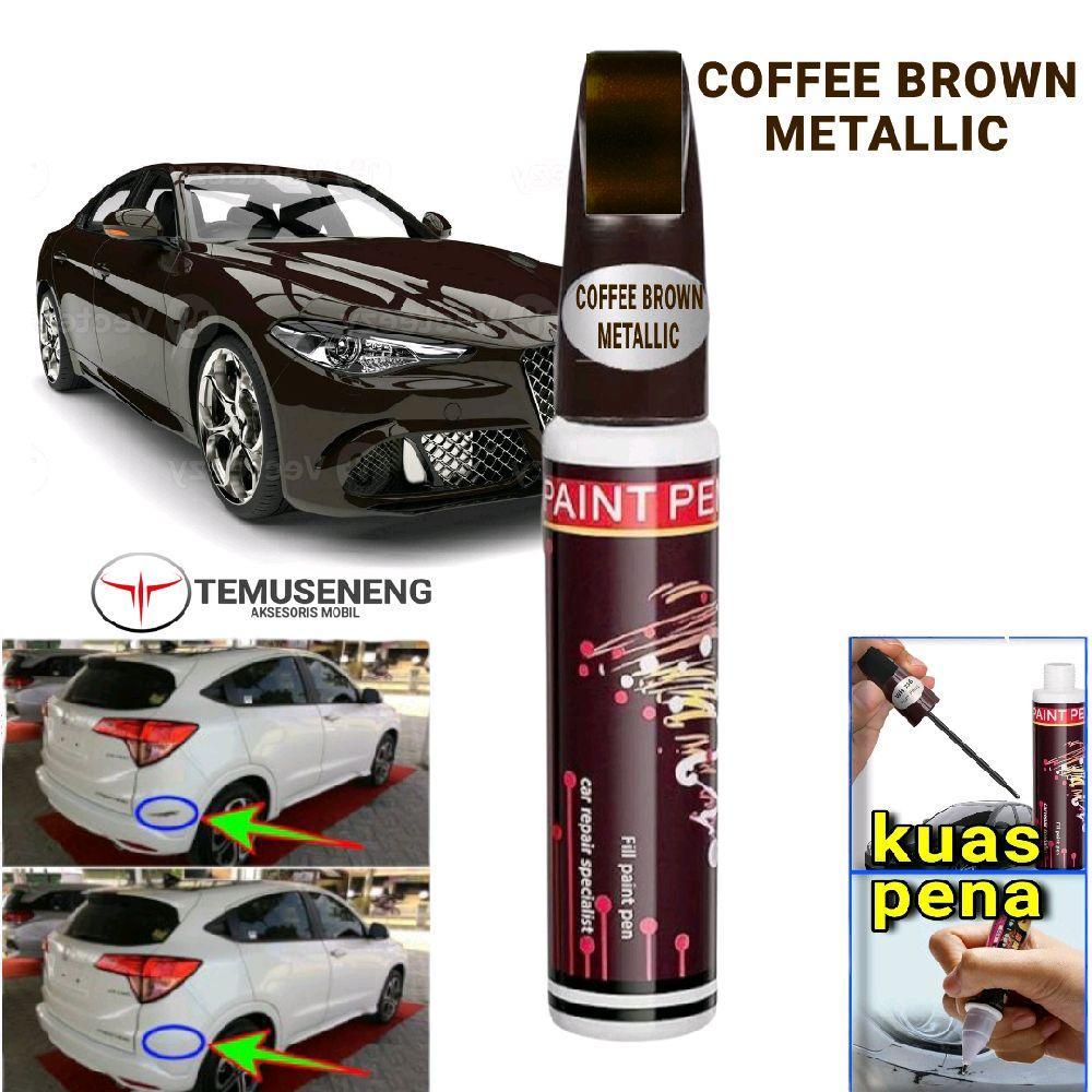 Cat Coffee Brown Metalik Spidol Anti Baret Body Mobil Motor Penghilang Lecet Gores Car Kendaraan Cat