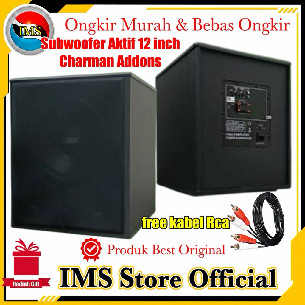 Subwoofer speaker bass 12 inch Aktif Sub Charman addons Original