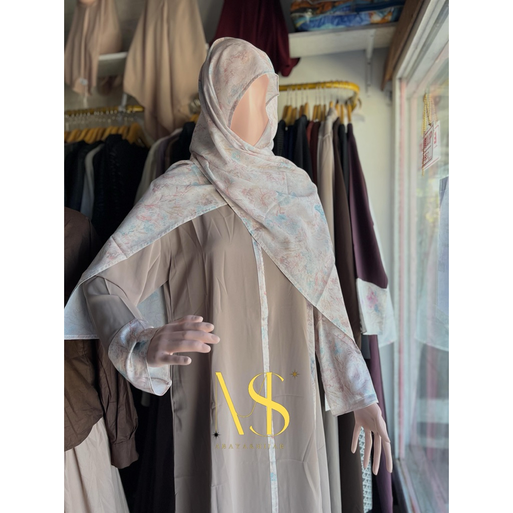 abaya set pasmina cantik /abaya cantik