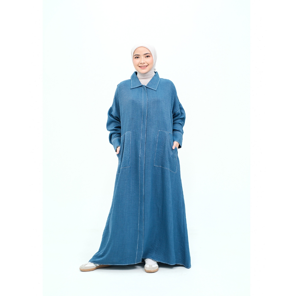Tyna Dress Gamis Abaya Muslim Premium All Size Nyaman Dipakai Busui Maripi Casual