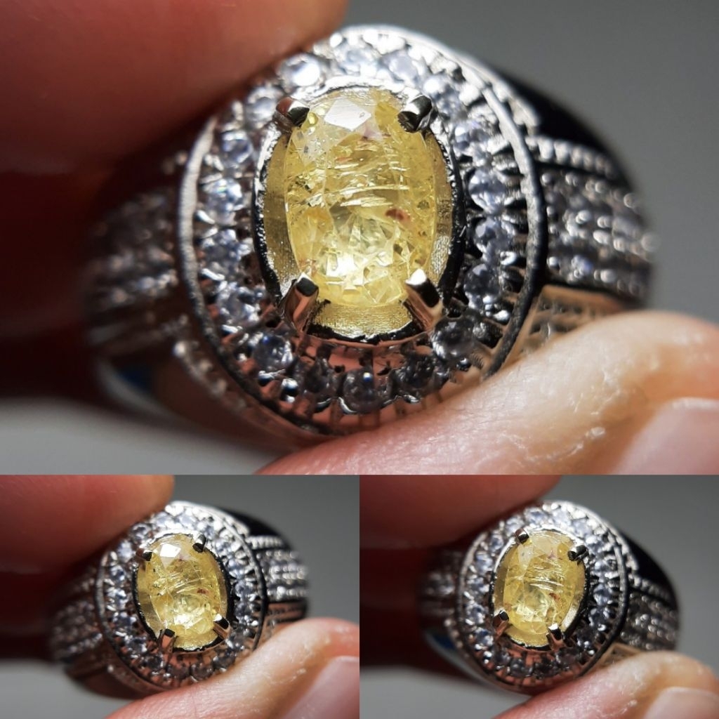 Natural Yellow Sapphire Safir Srilanka Ceylon Selon Batu Kuning Yakut Batu Safir Asli No Treatment