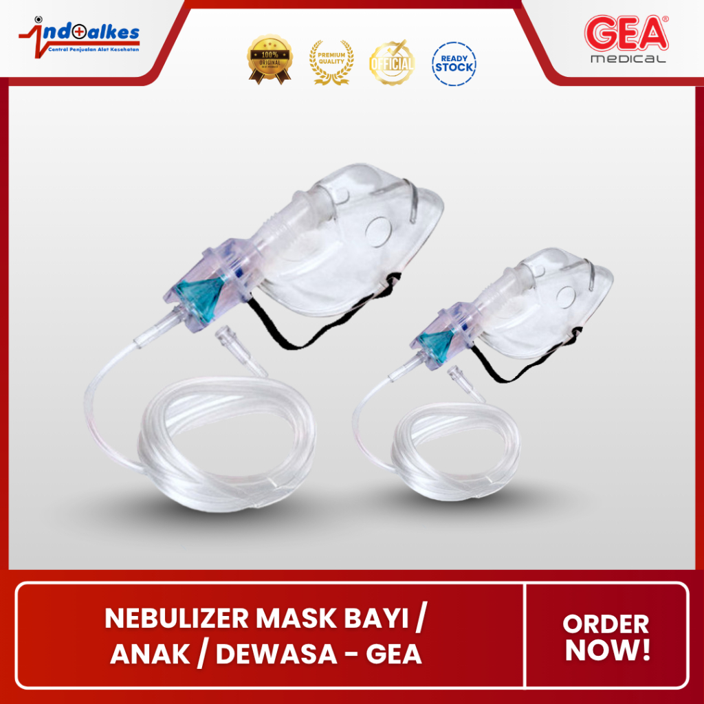 NEBULIZER MASK WITH CHAMBER | MASKER NEBULIZER | BAYI / ANAK / DEWASA | GEA