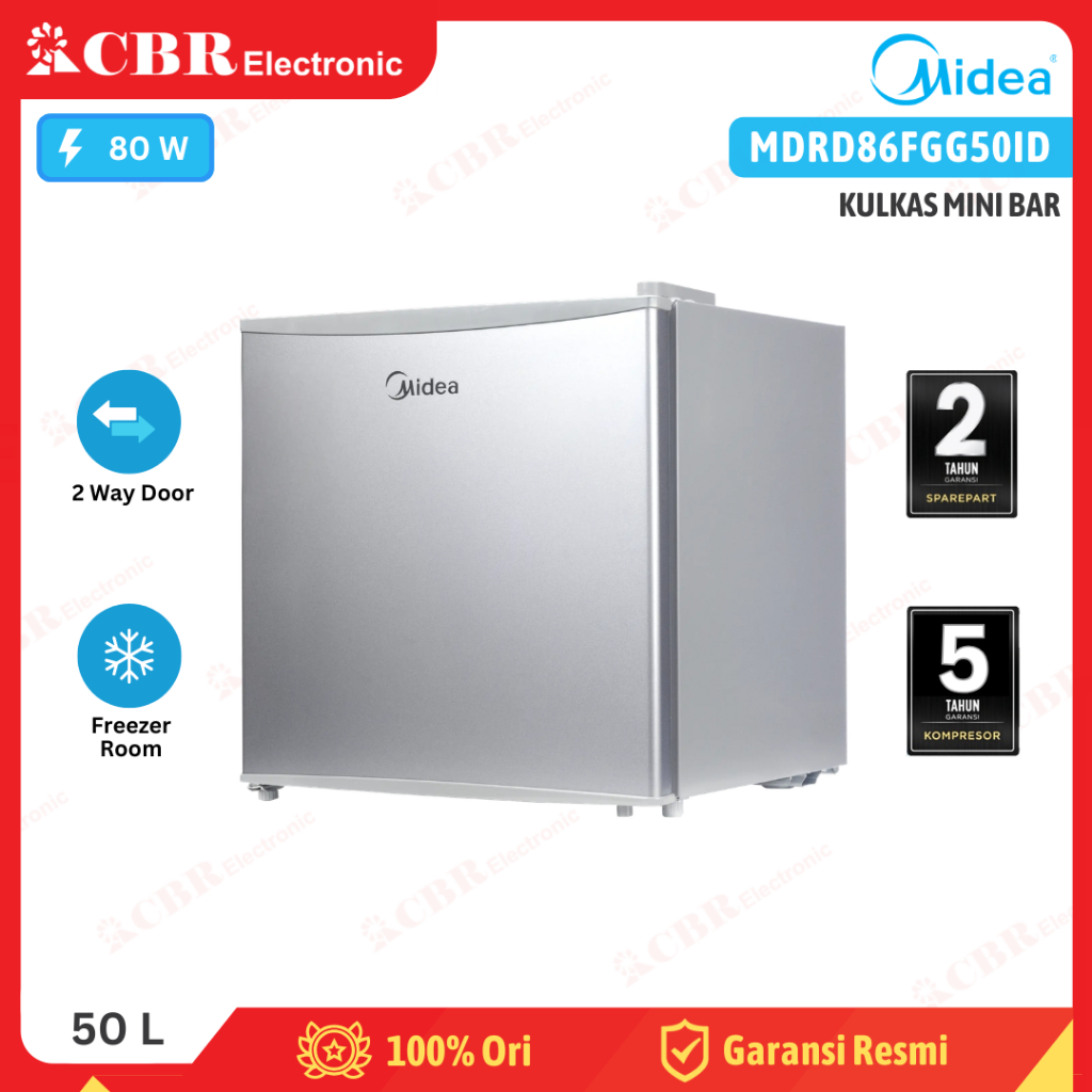 Kulkas Mini Bar MIDEA 1 Pintu MDRD86FGG50ID (Mini Bar) 50 L