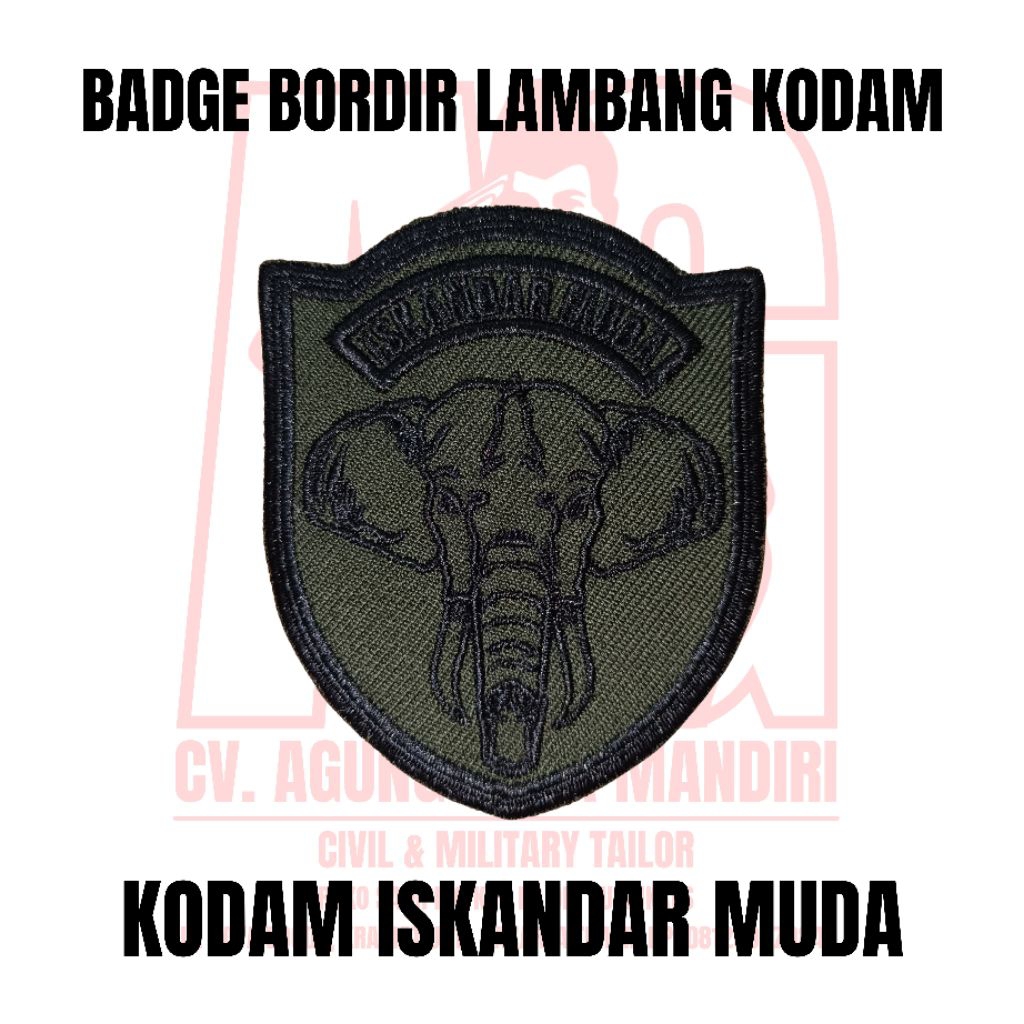 BADGE BORDIR LAMBANG KODAM PDL TNI AD