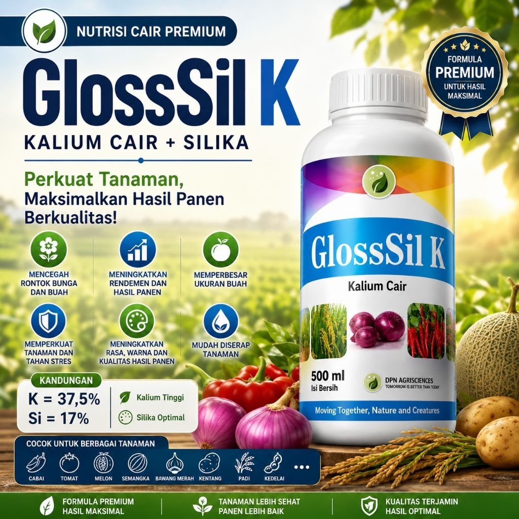 Kalium Cair GlosSil K – Nutrisi Premium Plus Silika dan Non Chlor isi 500 ml