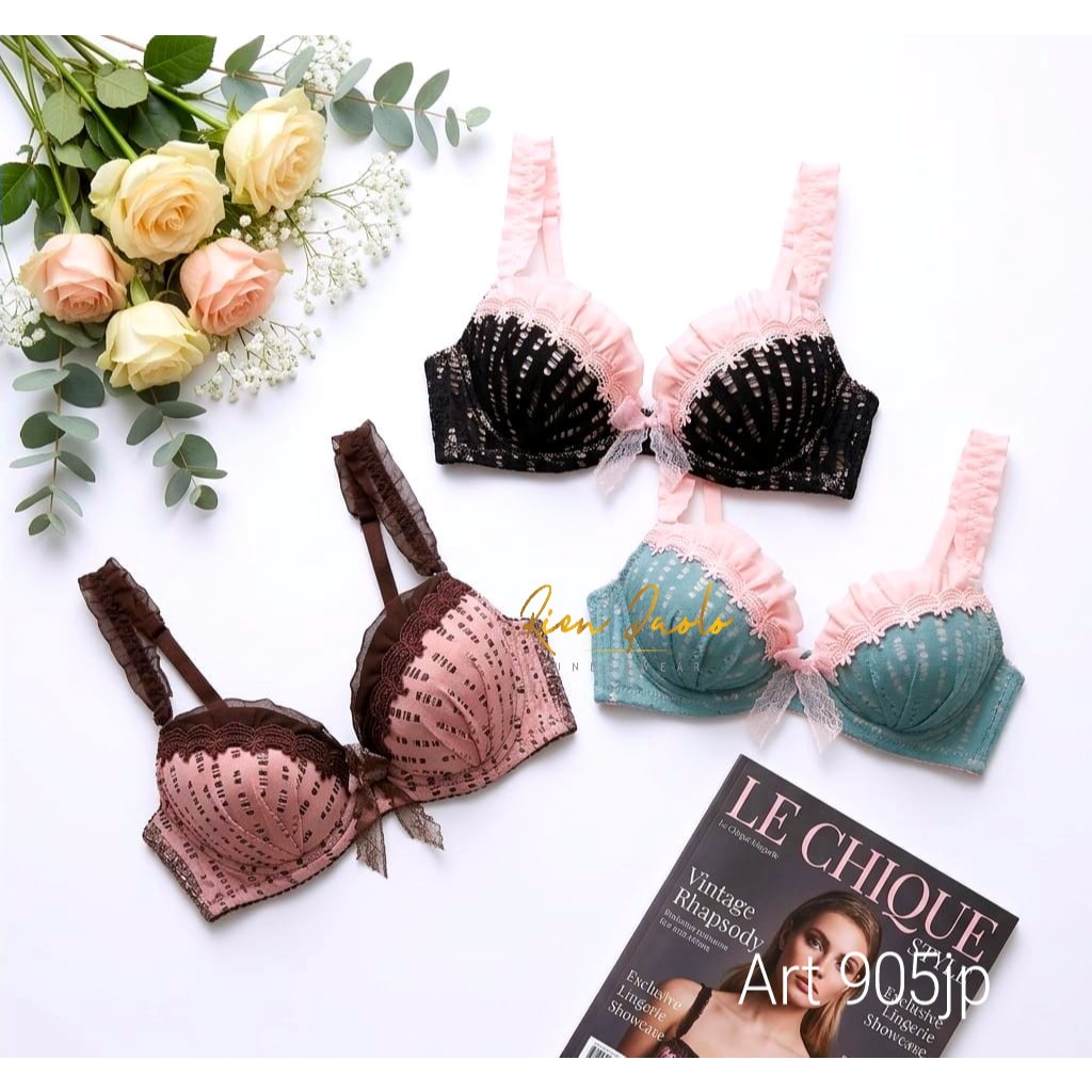 Bra Wanita - BH - BH Wanita - Bra Busa Sedang Pita Kombinasi Warna Lucu Premium Rien Paolo 905 JP