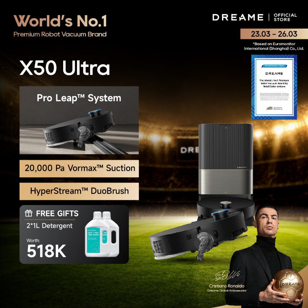 [World's No.1 Premium Robot Vacuum] Dreame X50 Ultra Robot Vacuum | 20,000Pa | Climbs Up to 6CM | Ve