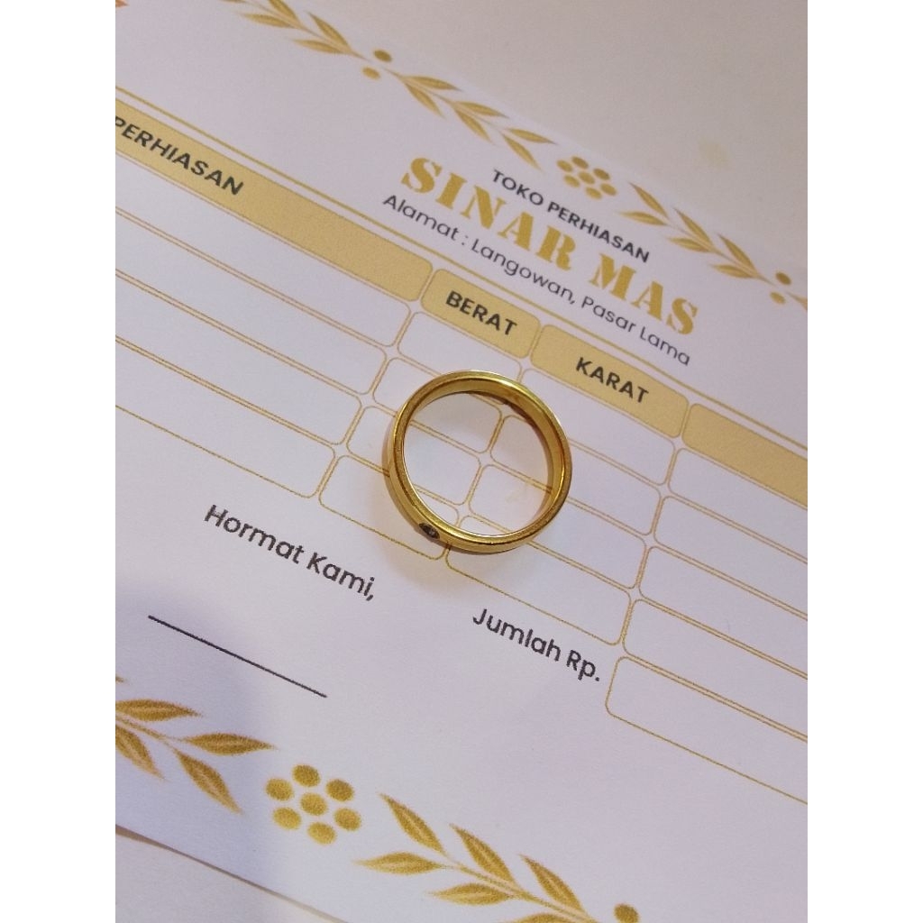 CINCIN EMAS MATA SATU MAS 7O% 1GRAM ADA SURAT DARI TOKO