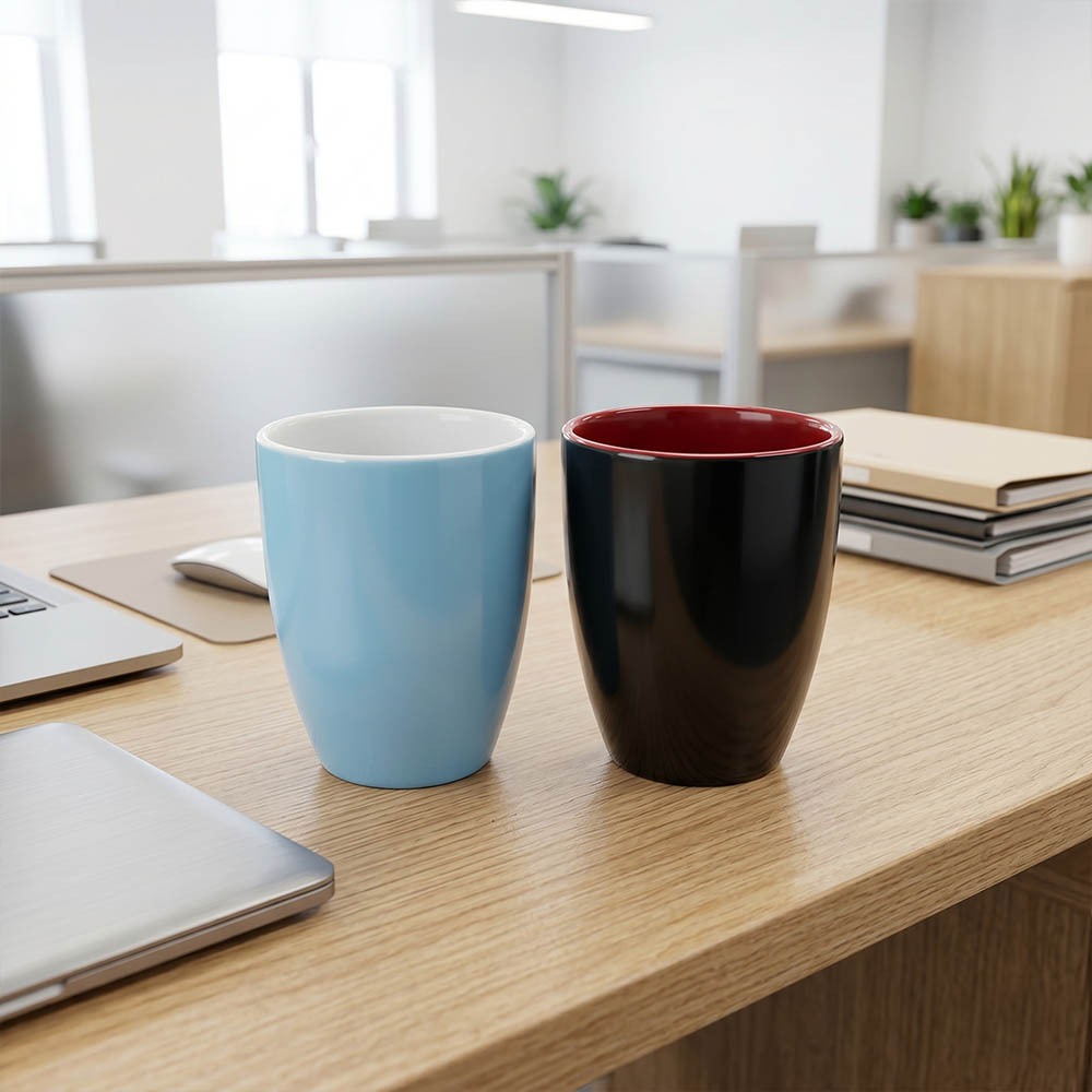 VAS BUNGA KERAMIK / MUG CORAL TANPA GAGANG / MUG KERAMIK / MUG PREMIUM