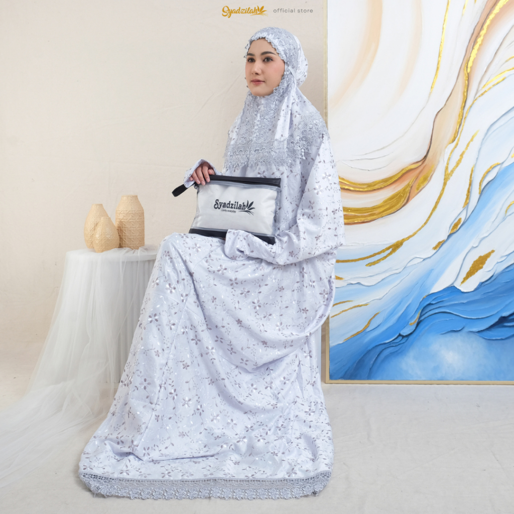 Mukena Terusan Dewasa Sutra Paris Catalina Kalisha