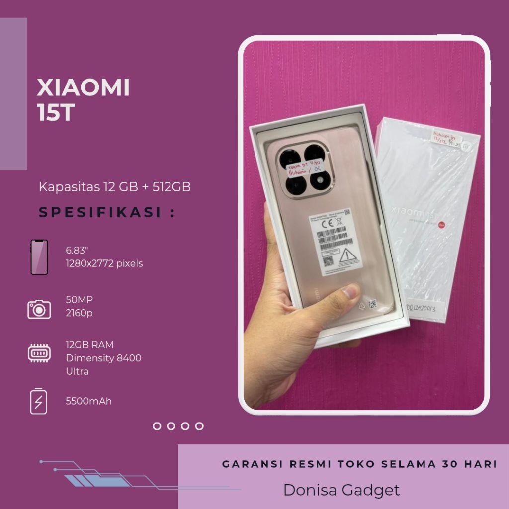Xiaomi 15T 12/512GB Garansi Resmi - Unit Second/Bekas
