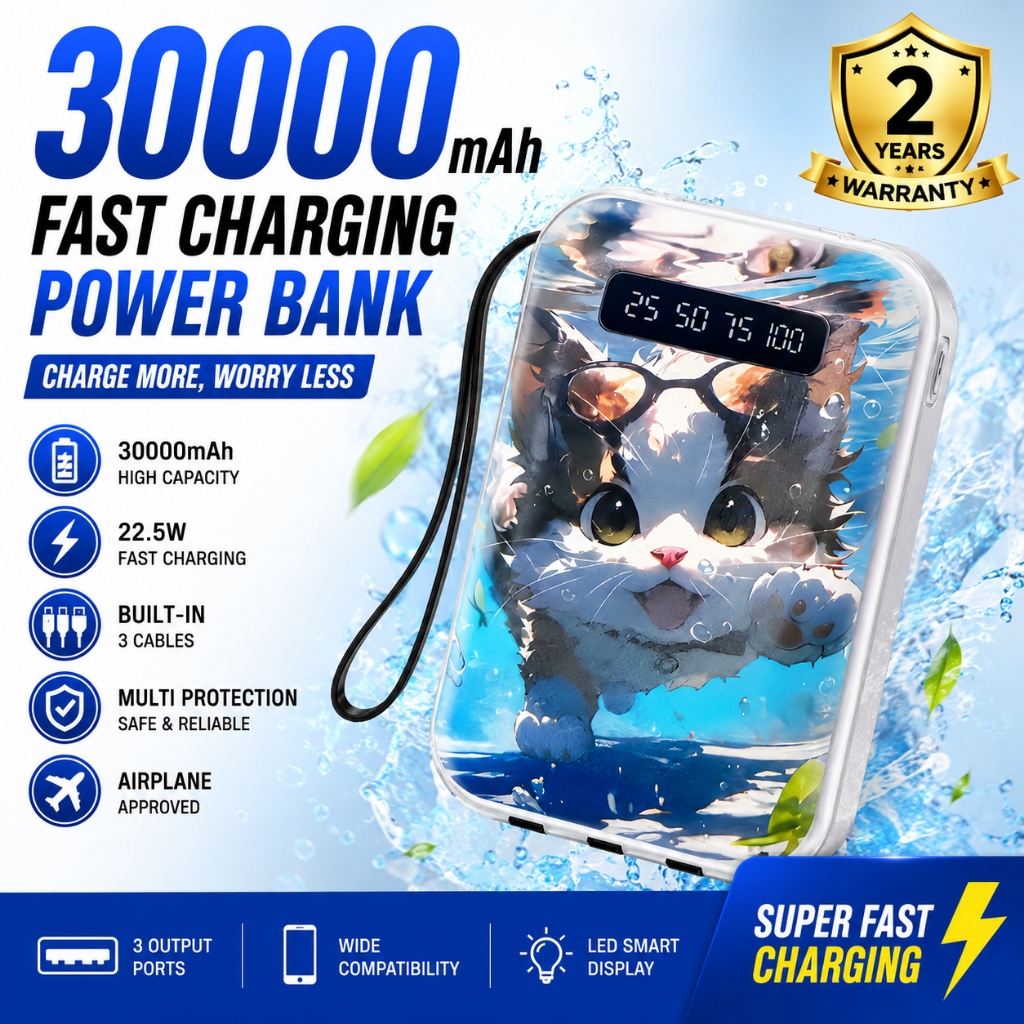 LIANGWE LENTIVEN Powerbank 30000mah Mini Transparan Fast Charging BHG