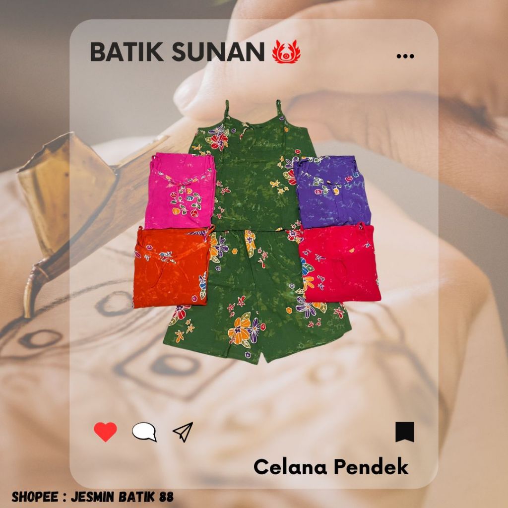 Batik Sunan Short Pants (Setelan Celana Pendek) Hotpen Model Bis Bobok Kancing