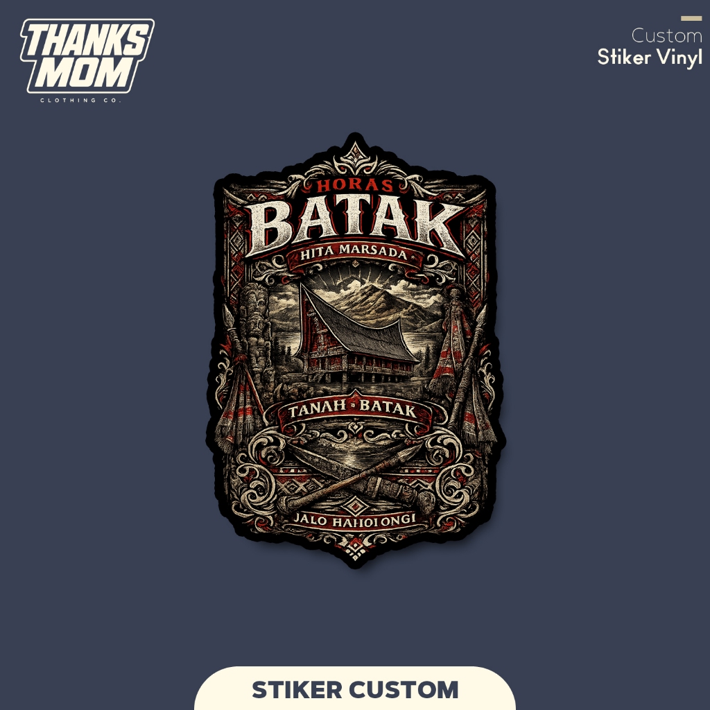 Stiker Horas Batak Hita Marsada Sticker Vinyl Satuaan Motif Batak