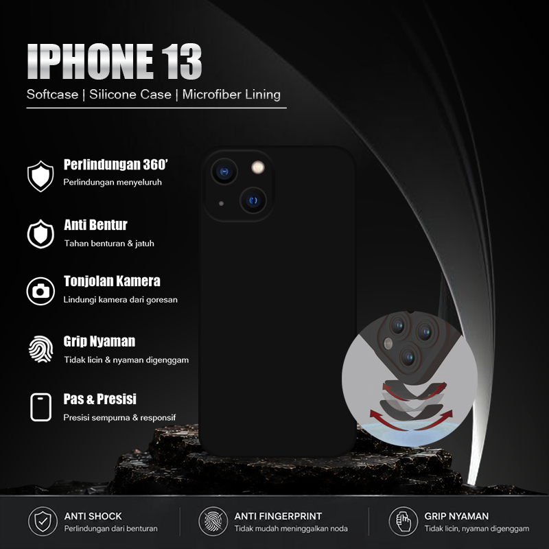 Softcase Hitam Polos For Iphone Series - Softcase Handphone - Casing Hape - Casing Ponsel - Case Aes