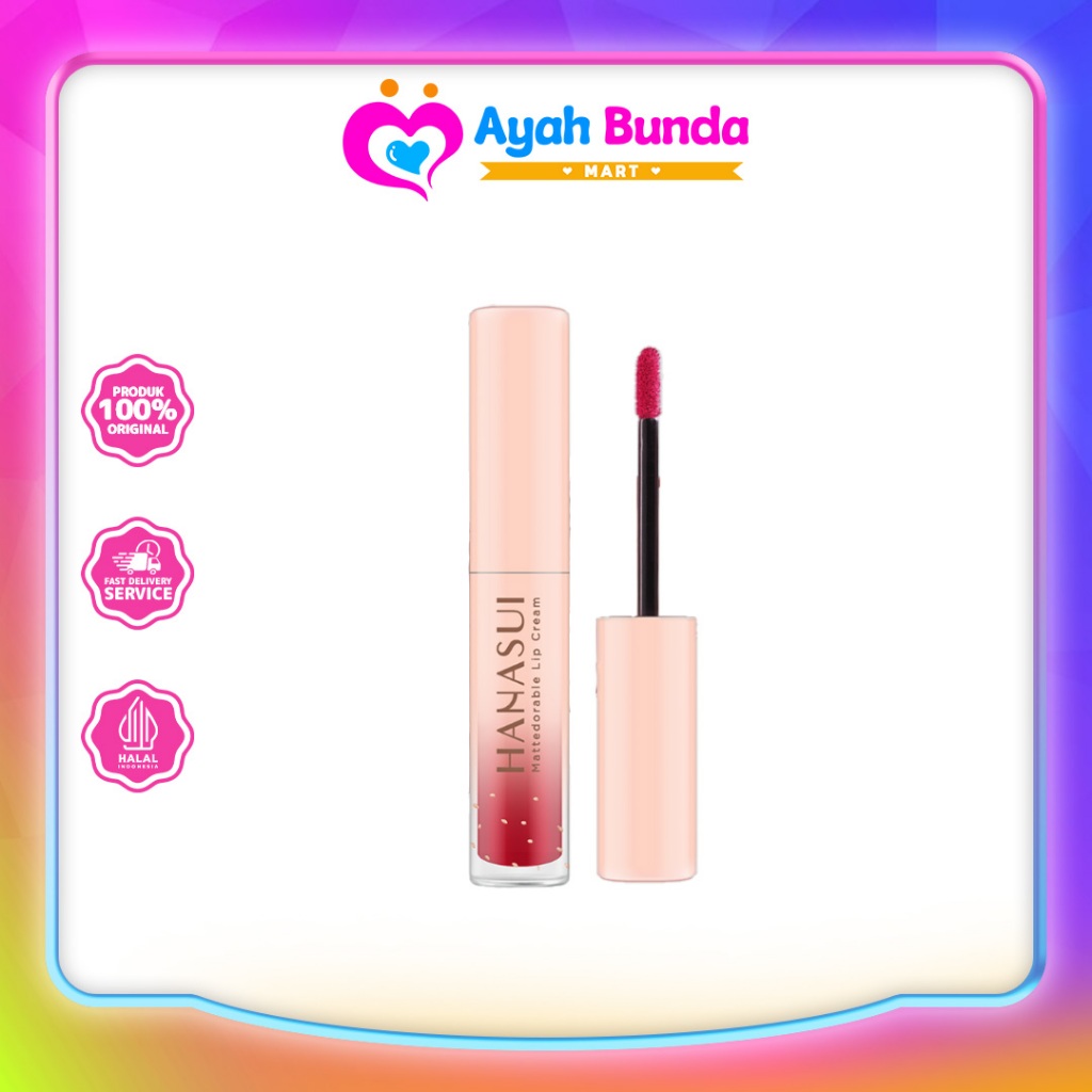 Hanasui Mattedorable Lip Cream - Velvet Matte Finish Melembabkan Ringan Tahan Lama l Ayah Bunda Mart