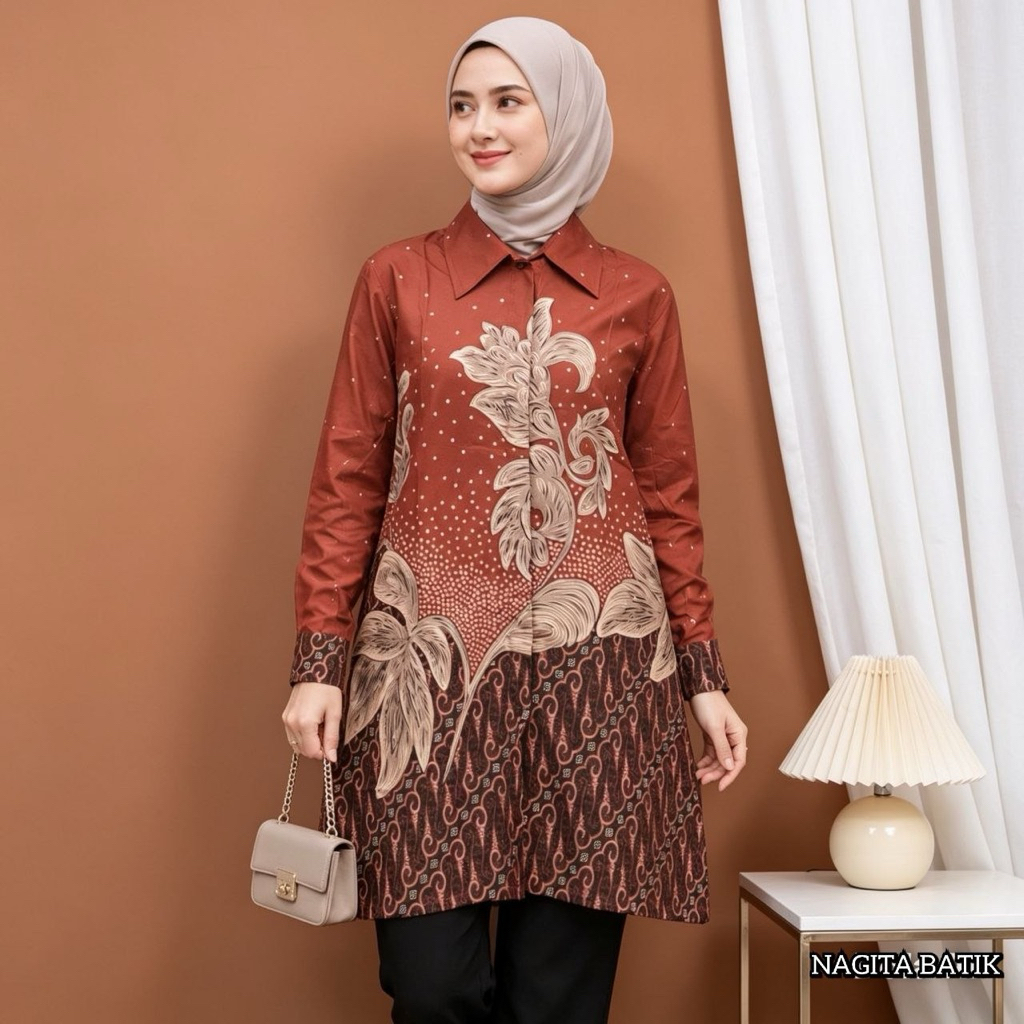 Nagita Batik - Tunik Batik Wanita Premium Formal Kantor Elegan